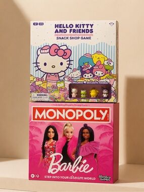 Bundle Monopoly Barbie & Hello Kitty and Friends Snack Shop Game Bundle Family